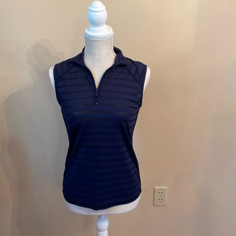 Docker Women’s Golf Sleeveless Polo, Size small, Dark Blue